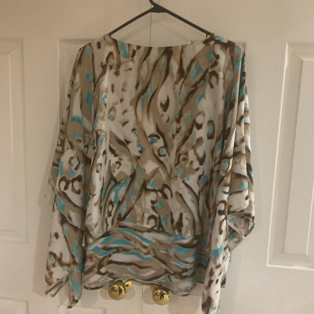 Chico's Watercolor Layered Top size 2 (12/14)